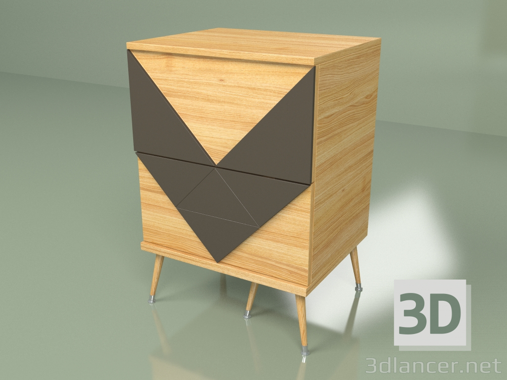 Modelo 3d Mesa de cabeceira Woo Twins (marrom escuro) - preview