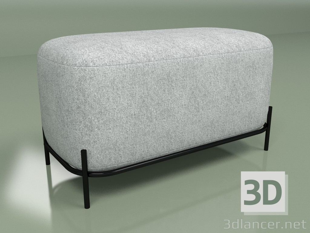 modello 3D Pouf Pawai larghezza 80 (grigio) - anteprima