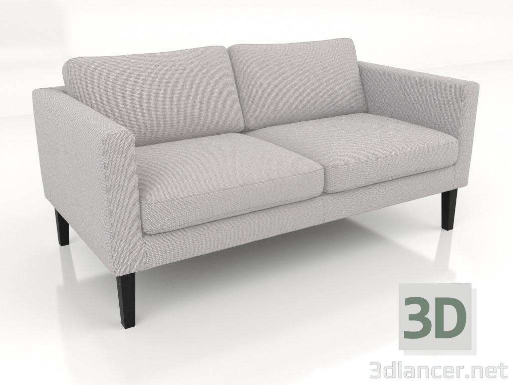 3D modeli 2 kişilik kanepe (yüksek ayaklı, kumaş) - önizleme