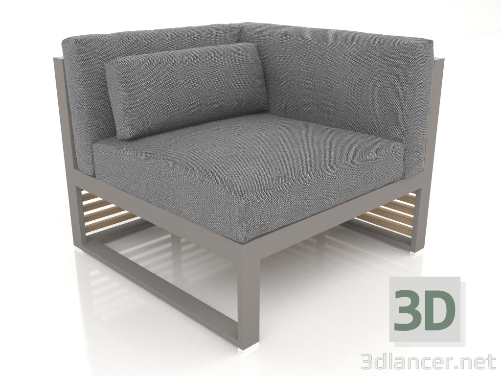 modello 3D Divano modulare, sezione 6 destra (Grigio quarzo) - anteprima