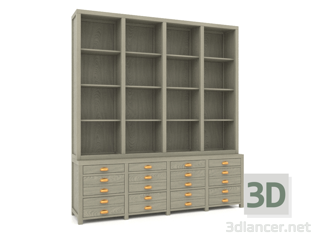 3D Modell Bibliothek (4 Abschnitte) - Vorschau