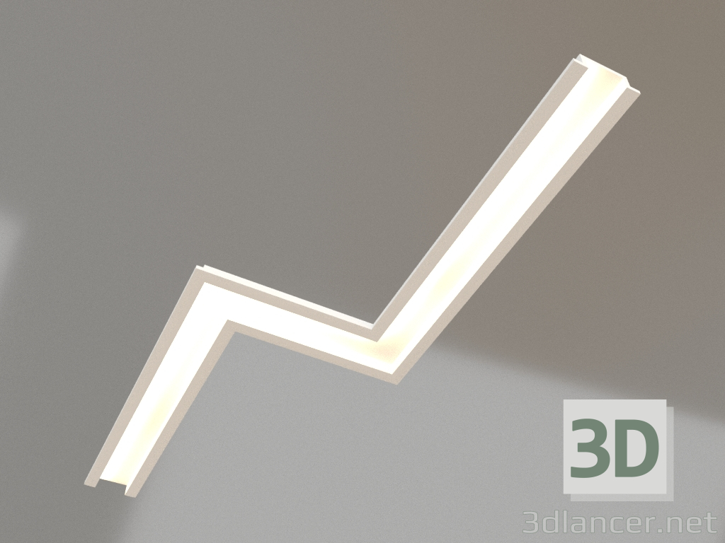 modello 3D Lampada da incasso a soffitto in gesso LINE 007 (174x51) - anteprima