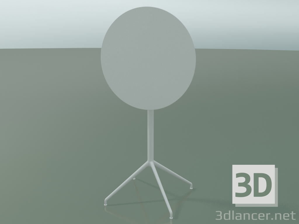 modèle 3D Table ronde 5751 (H 103,5 - Ø69 cm, pliée, Blanc, V12) - preview