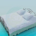 3d model Cama con decoración - vista previa