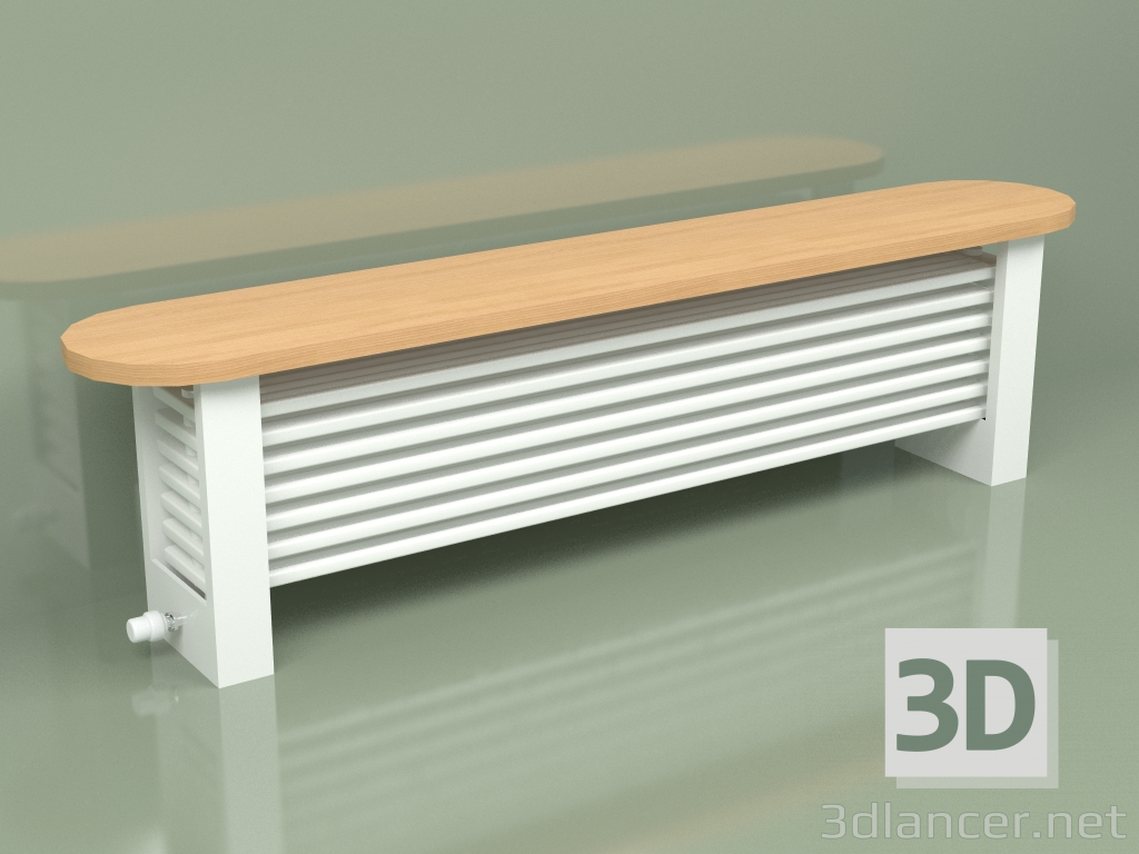 3D Modell Delta Column Bench Radiator (H350 1800, RAL - 9016) - Vorschau