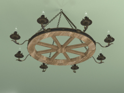 Chandelier from cart wheel 70