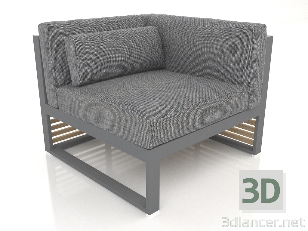 3d model Sofá modular sección 6 derecha (Antracita) - vista previa