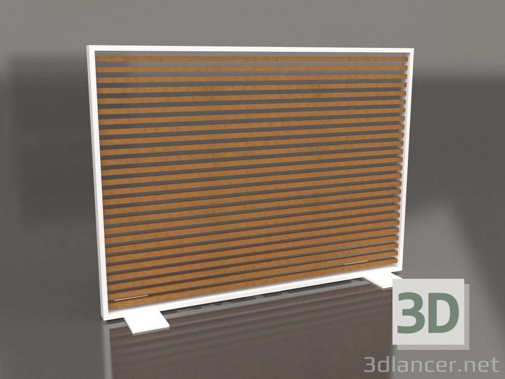 3d model Mampara de madera artificial y aluminio 150x110 (Roble dorado, Blanco) - vista previa