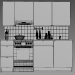 3d Modular kitchen IKEA KOHOKHULT model buy - render