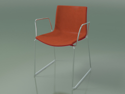 Silla 0468 (sobre rieles con reposabrazos, con tapizado delantero, polipropileno PO00104)