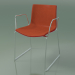 3d model Silla 0468 (sobre rieles con reposabrazos, con tapizado delantero, polipropileno PO00104) - vista previa