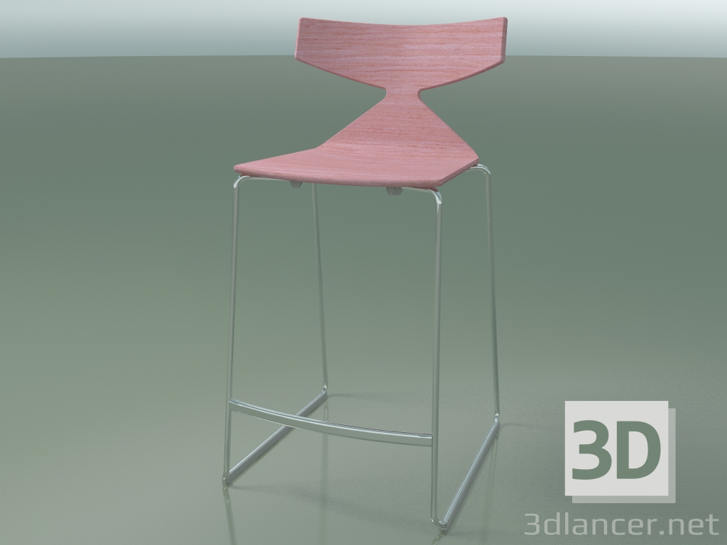 3d model Stackable bar stool 3703 (Pink, CRO) - preview