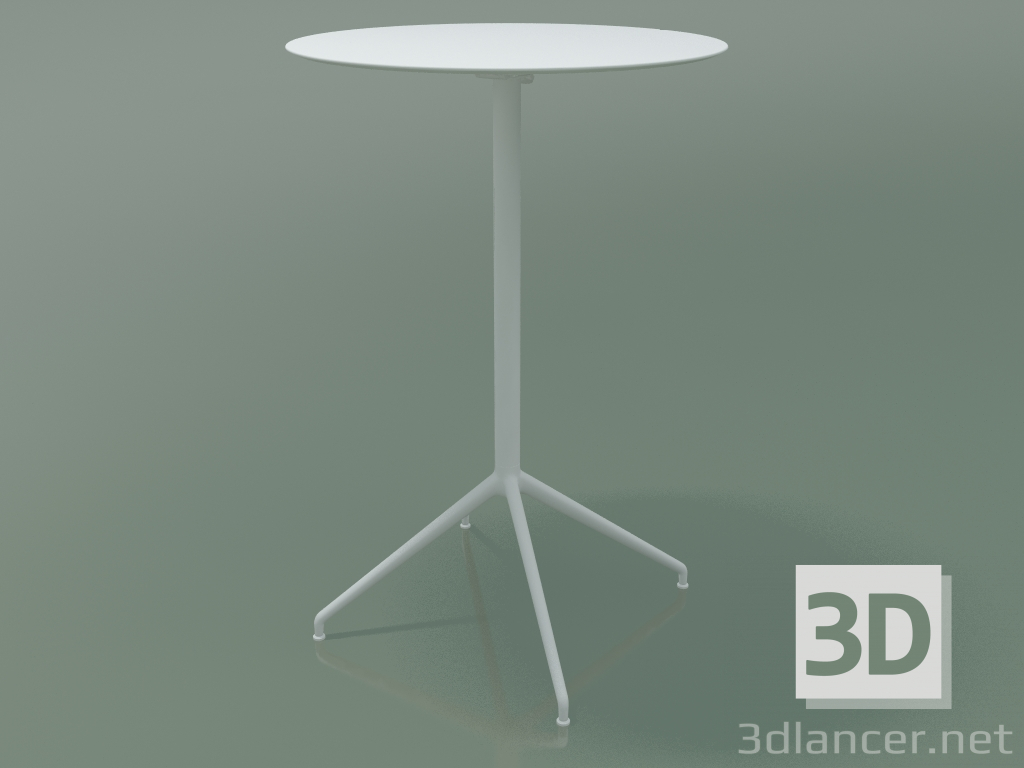 3D modeli Yuvarlak masa 5751 (H 103.5 - Ø69 cm, dağılmış, Beyaz, V12) - önizleme