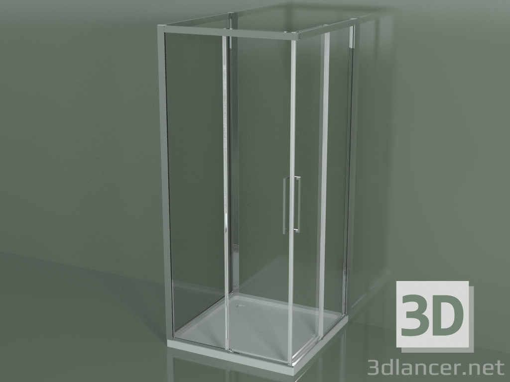 3d model Cabina de ducha ZA + ZA + ZG 90, 3 lados con puerta corredera esquinera - vista previa