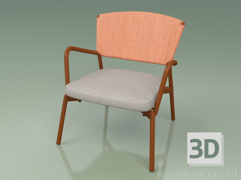 3d model Armchair with soft seat 027 (Metal Rust, Batyline Orange) - preview