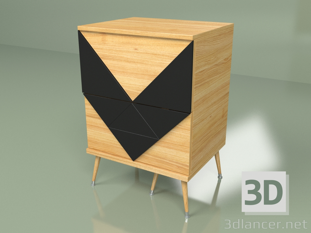 Modelo 3d Mesa de cabeceira Woo Twins (preta) - preview