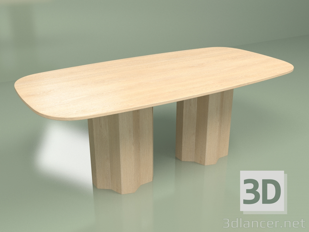 3D modeli Yemek masası oval Trape Meşe - önizleme