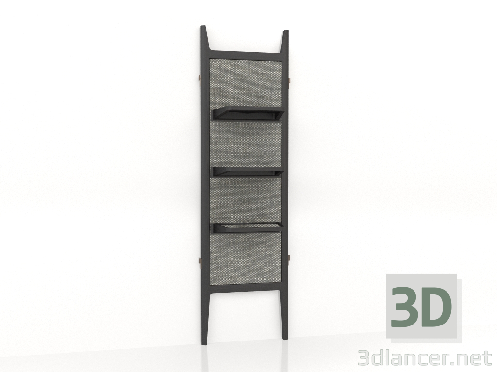 modello 3D Pannello Set alto 3 ripiani L56 - anteprima