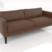 3d model 3-seater sofa (high legs, leather) - preview