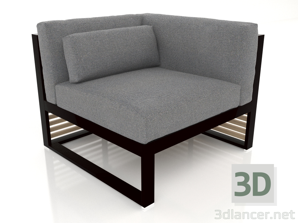 Modelo 3d Sofá modular, seção 6 direita (preto) - preview