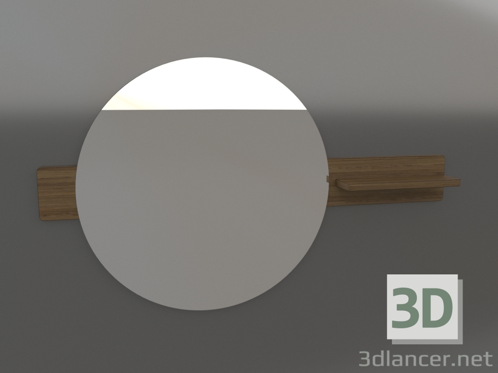 3D modeli Duvar aynası D 600 mm (aydınlatmalı dişbudak ceviz) - önizleme