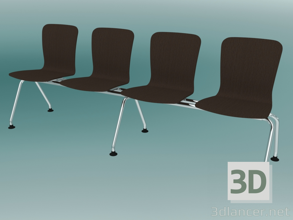 3d model Banco de cuatro plazas (K13L4) - vista previa