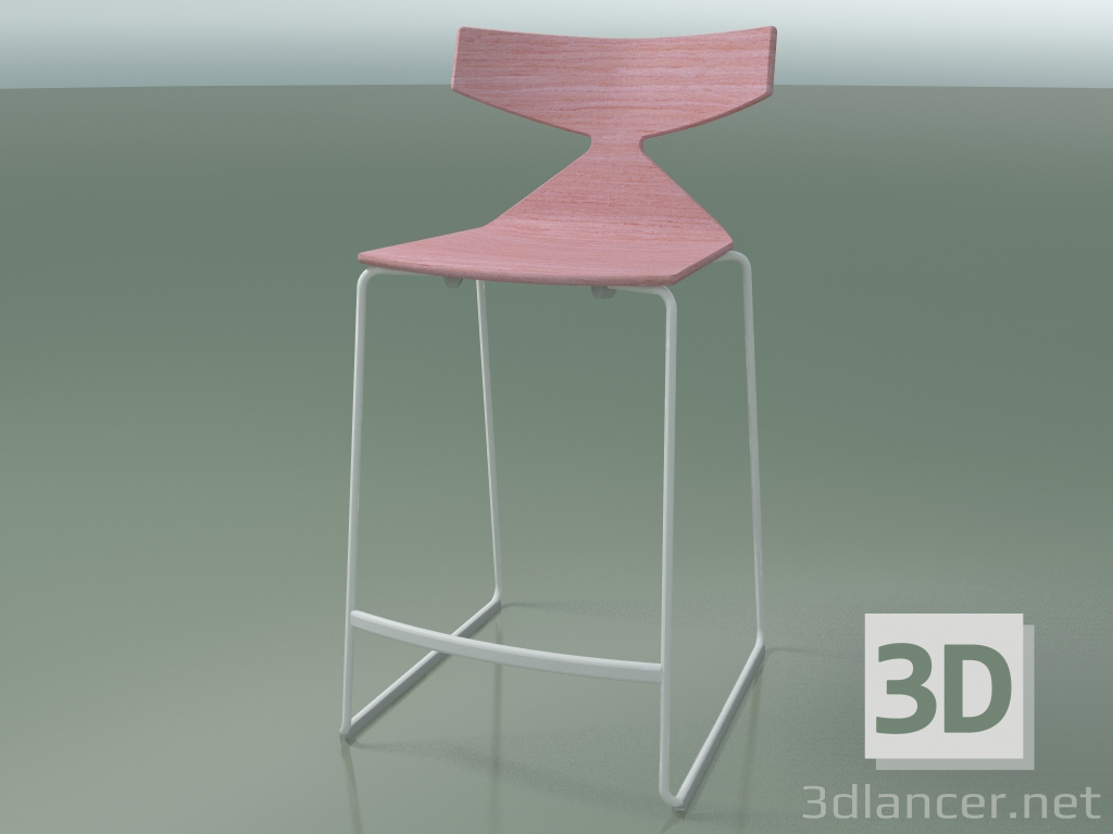 Modelo 3d Banqueta Bar Empilhável 3703 (Rosa, V12) - preview