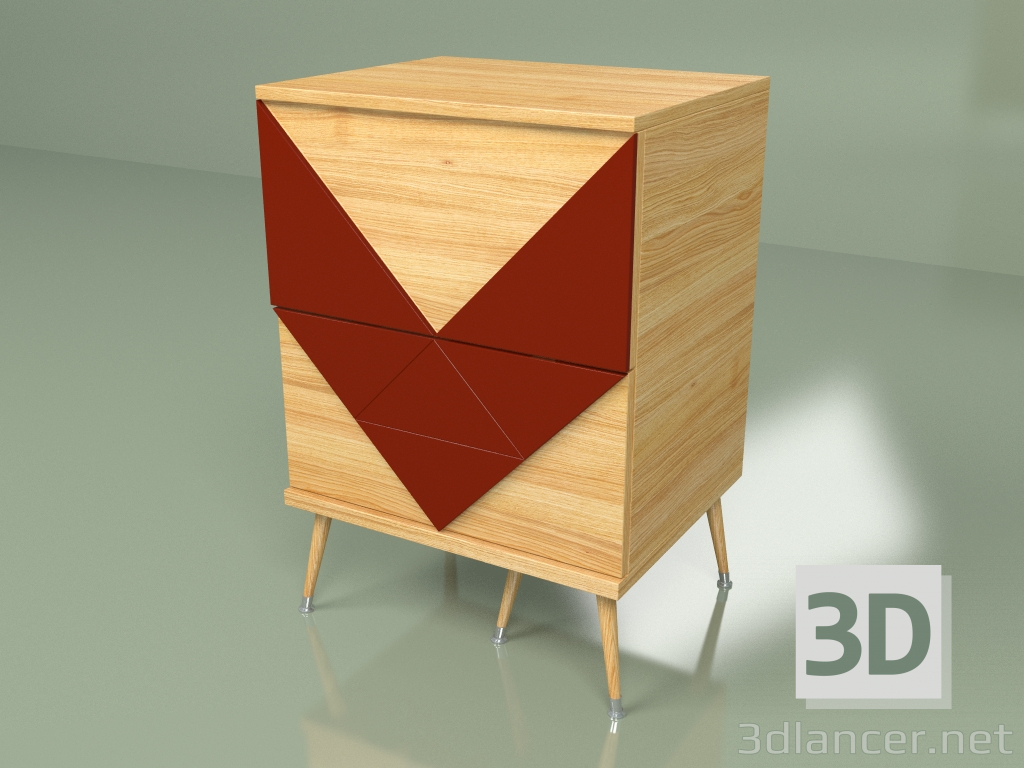 Modelo 3d Mesa de cabeceira Woo Twins (vinho) - preview