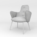 sillón con respaldo de madera 3D modelo Compro - render