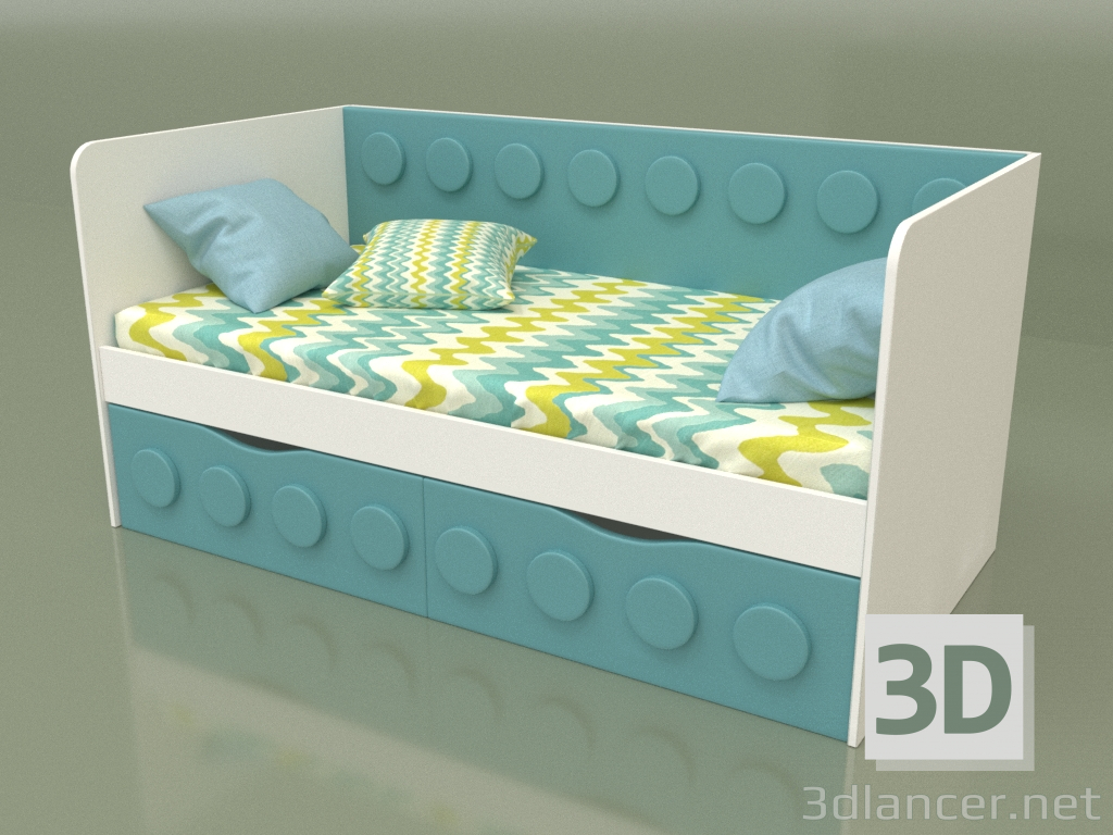 modello 3D Divano letto per bambini con 2 cassetti (Mussone) - anteprima