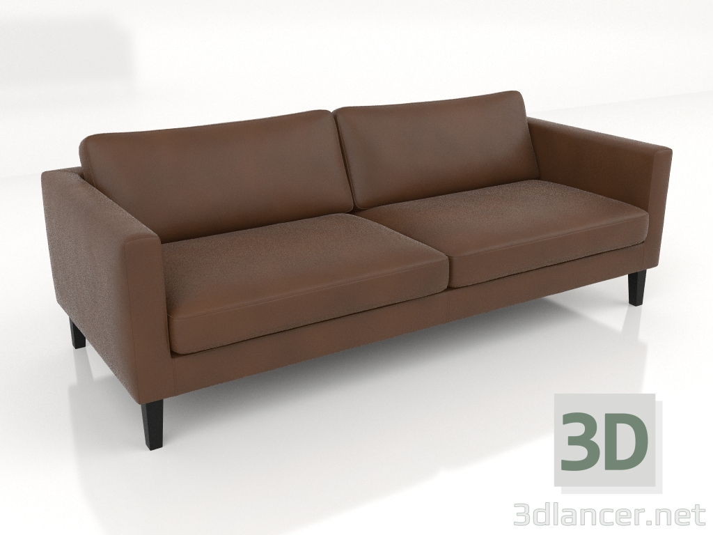 3d model Sofá de 3 plazas (cuero) - vista previa