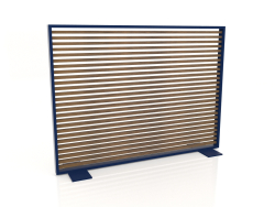 Cloison en bois artificiel et aluminium 150x110 (Teck, Bleu nuit)