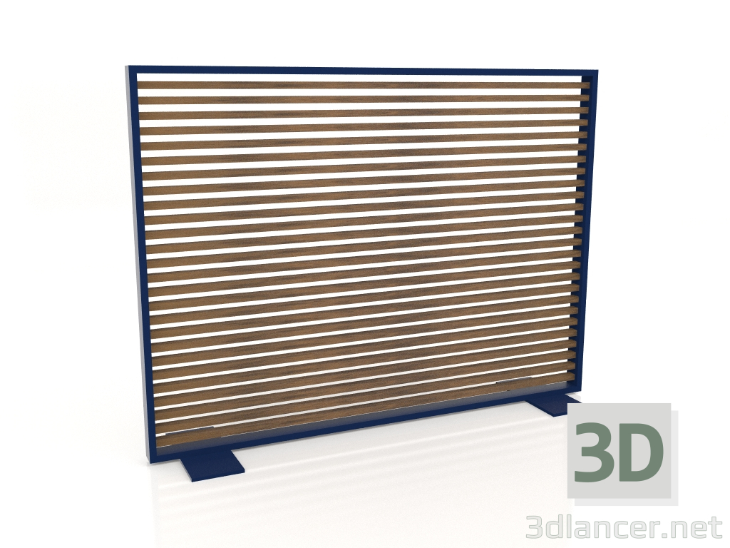 3d model Tabique de madera artificial y aluminio 150x110 (Teca, Azul noche) - vista previa