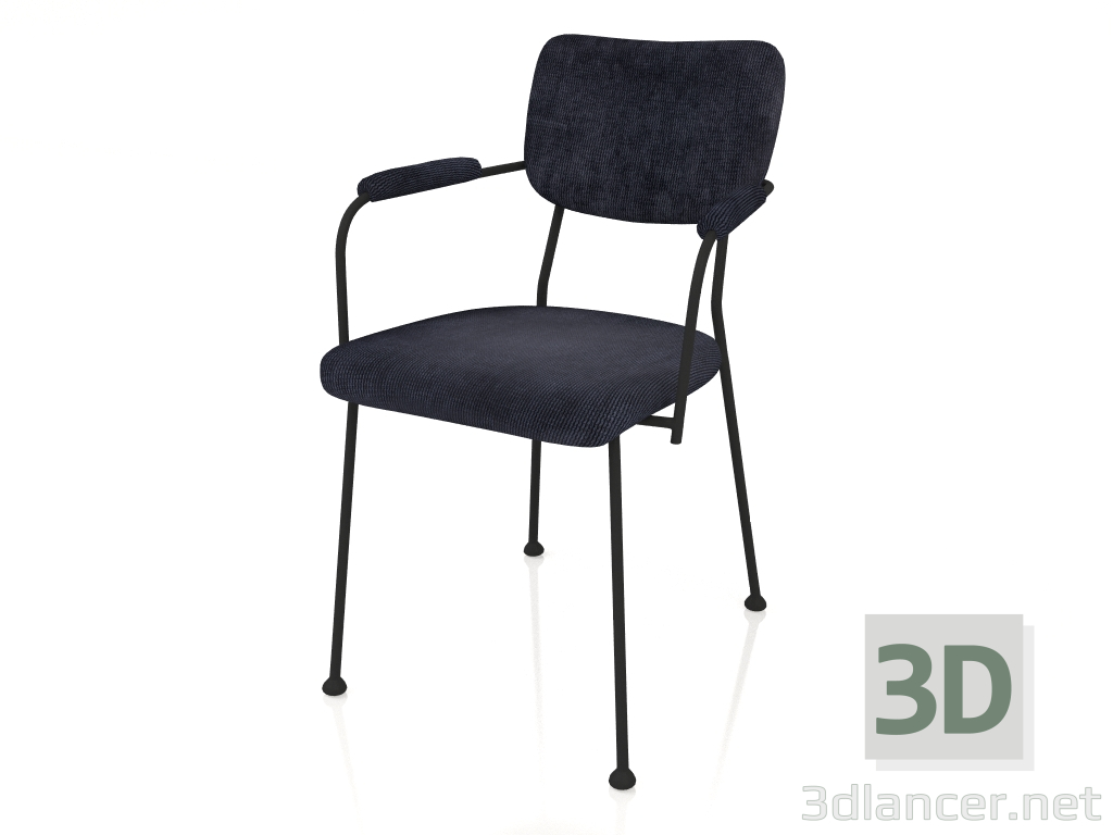 modèle 3D Fauteuil Benson (Bleu Foncé) - preview