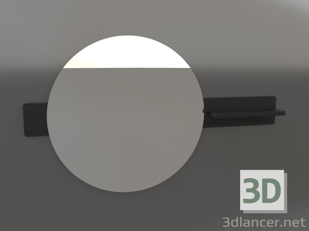 3d model Espejo de pared D 600 mm (negro RAL 9005) - vista previa