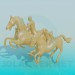 Modelo 3d Cavalos de monumento três - preview