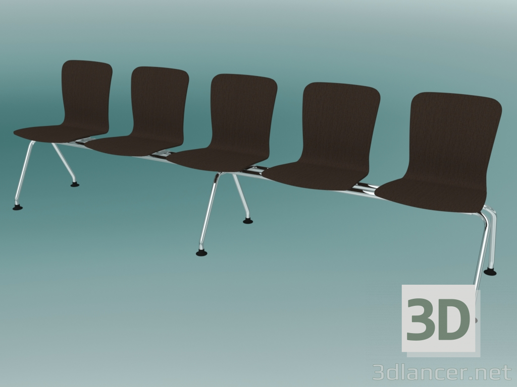 modèle 3D Banquette cinq places (K13L5) - preview