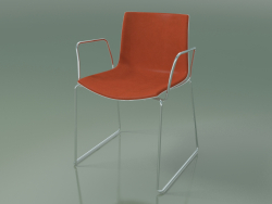 Silla 0468 (sobre rieles con reposabrazos, con tapizado delantero, polipropileno PO00101)