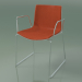 3d model Silla 0468 (sobre rieles con reposabrazos, con tapizado delantero, polipropileno PO00101) - vista previa