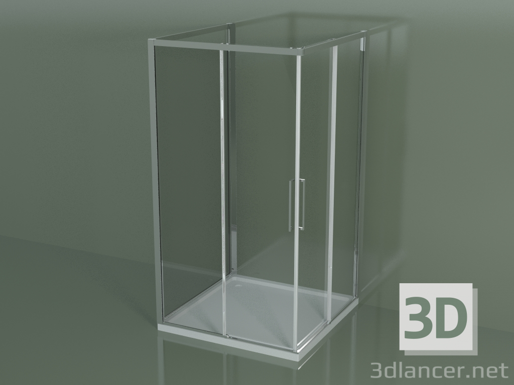 3d model Cabina de ducha ZA + ZA + ZG 110, 3 lados con puerta de esquina corredera - vista previa