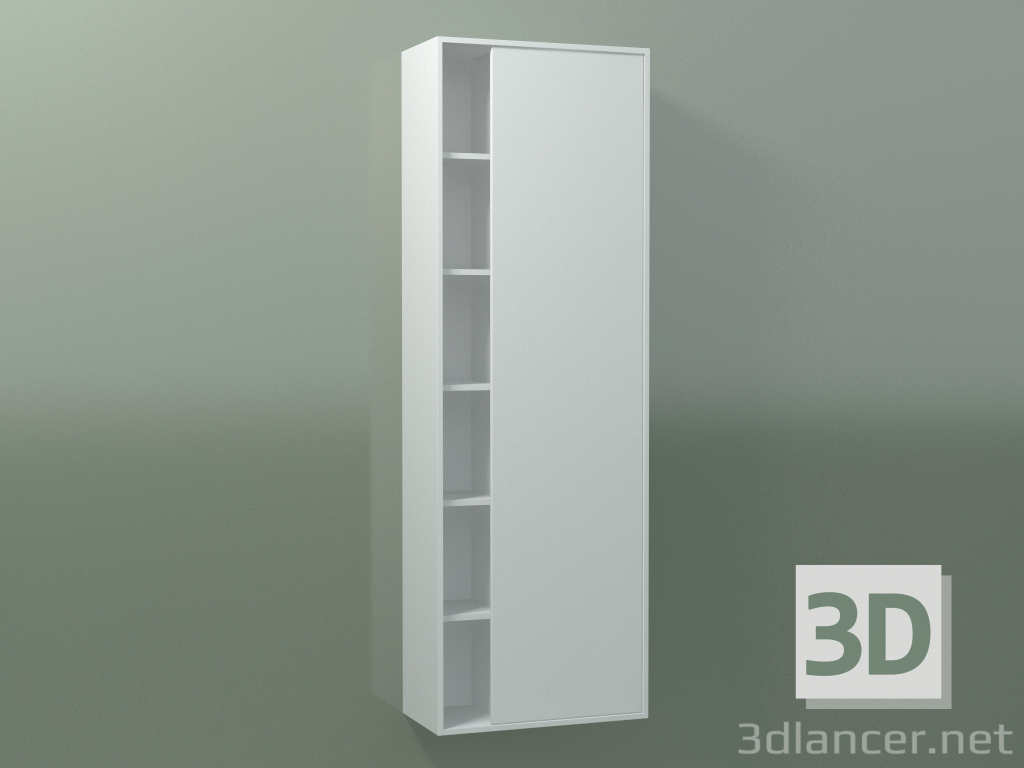 3d model Armario de pared con 1 puerta derecha (8CUCECD01, Glacier White C01, L 48, P 24, H 144 cm) - vista previa