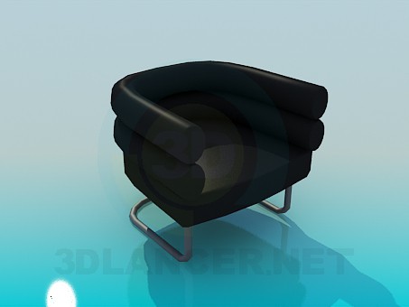 3d model Armchair on metal support - preview