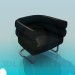 3d model Armchair on metal support - preview