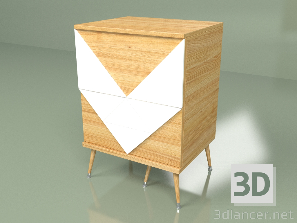 Modelo 3d Mesa de cabeceira Woo Twins (branca) - preview