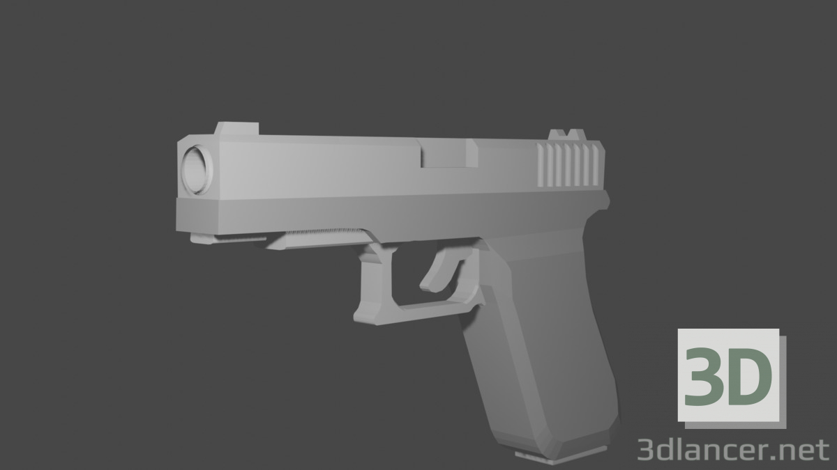 modèle 3D Glock bas poly - preview