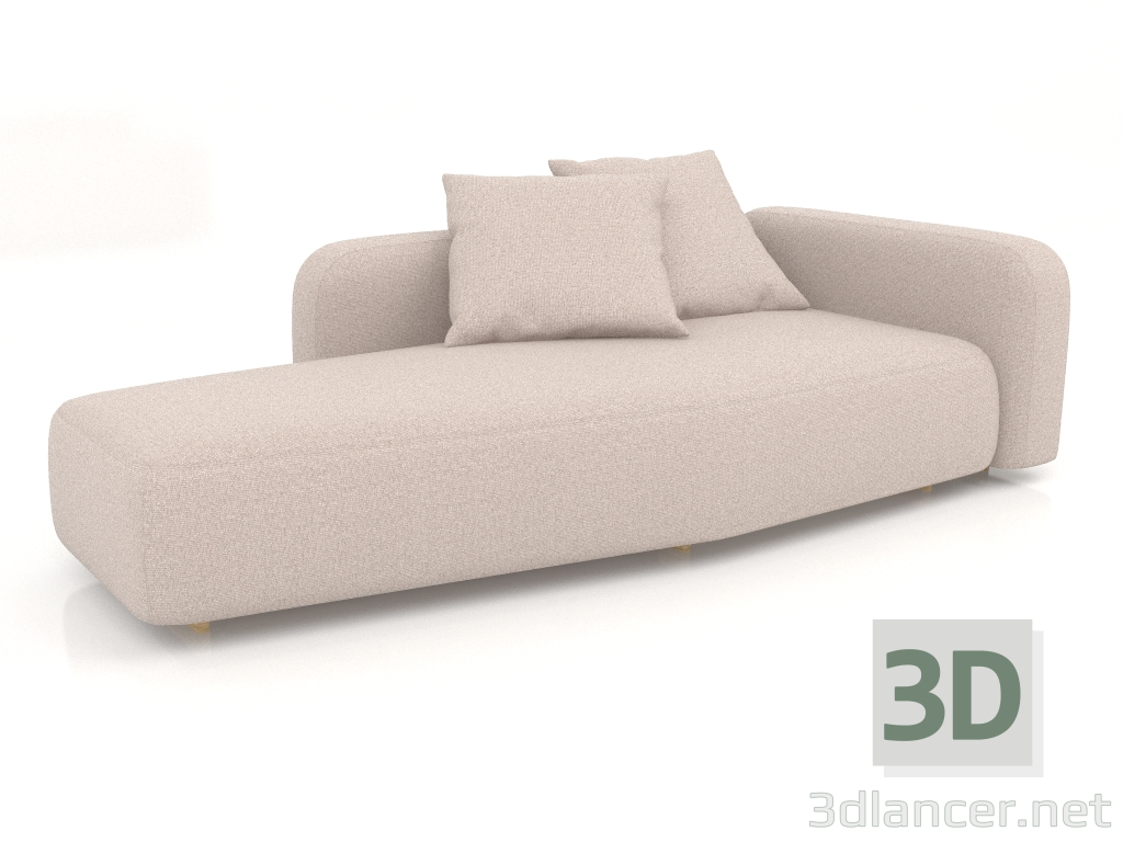 modèle 3D Canapé modulable, section 1 à droite - preview