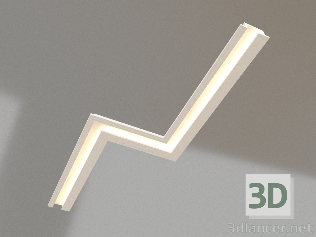 Modelo 3d Luminária de teto embutida de gesso LINE 009 2 (178x52) saída de luz 70mm - preview