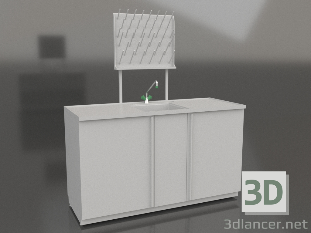 3D Modell Labor-Chemikalienspüle LK-1500 SMS-PV - Vorschau 3D Modell Labor-Chemikalienspüle LK-1500 SMS-PV - Vorschau