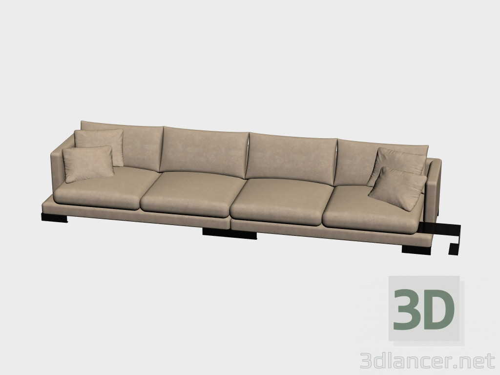 3d model Sofá Cuádruple Lancaster - vista previa