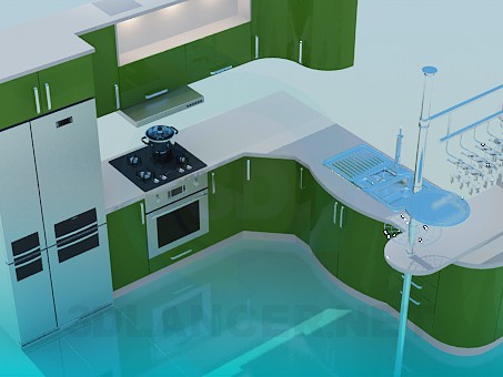 modello 3D Set cucina - anteprima